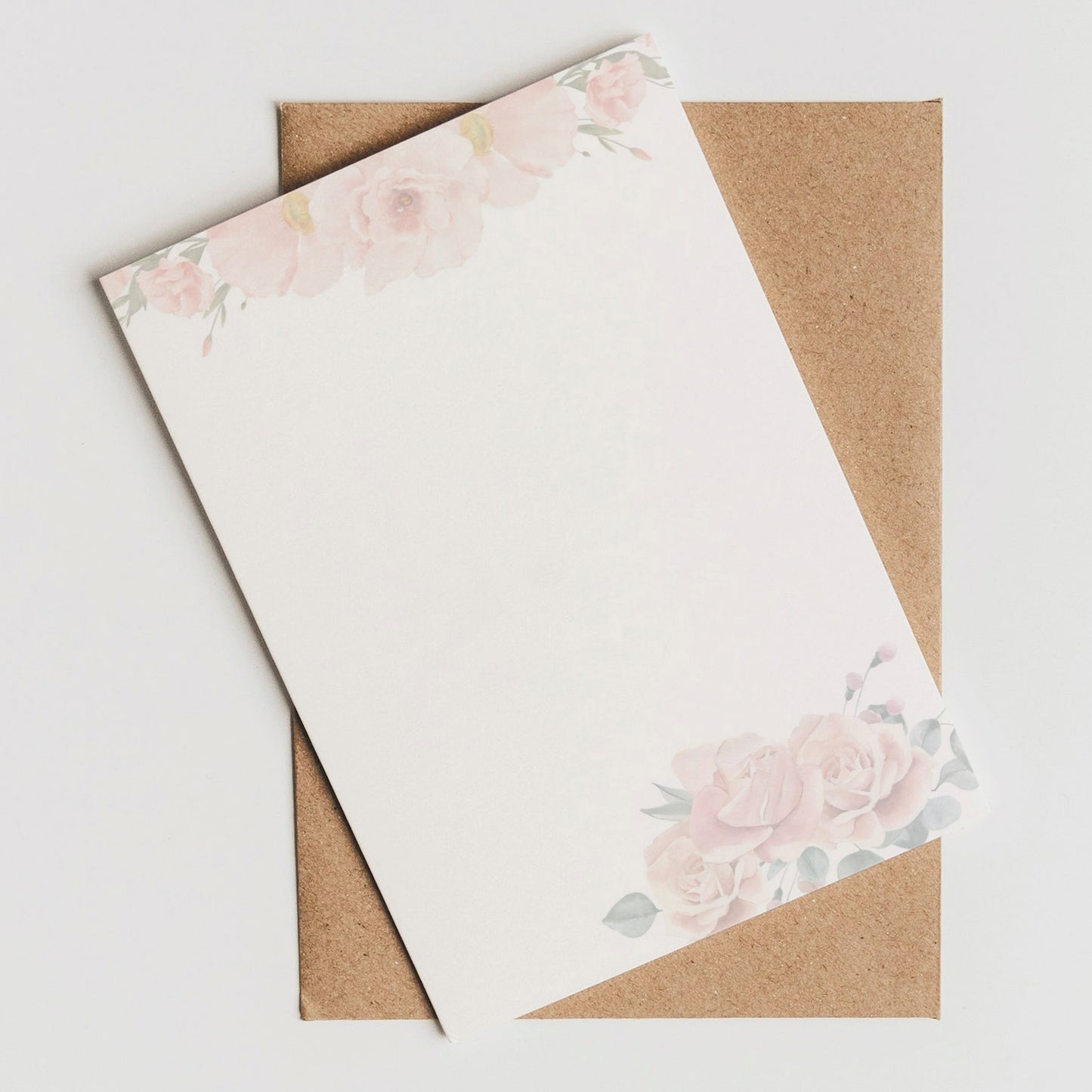 Briefpapier Set "Rose" + passende Umschläge