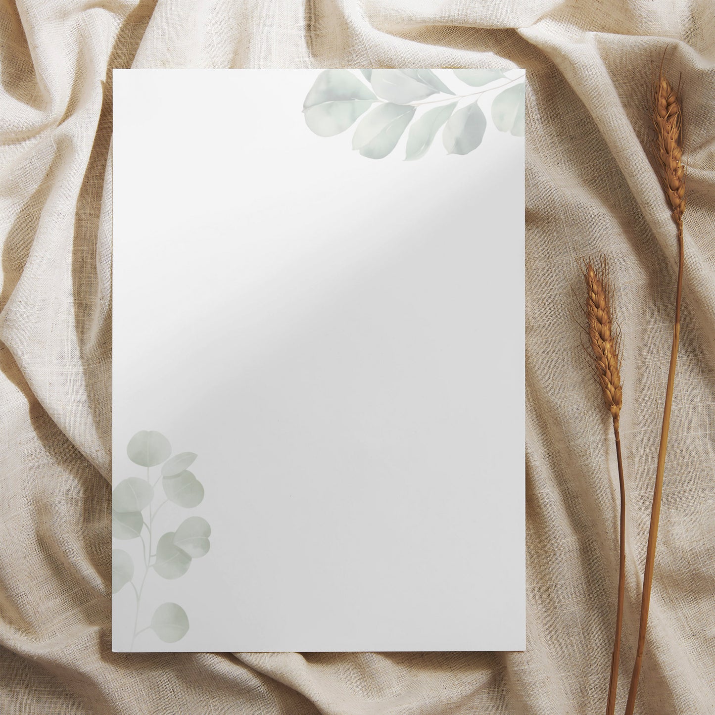 Briefpapier Set "Eukalyptus" + passende Umschläge