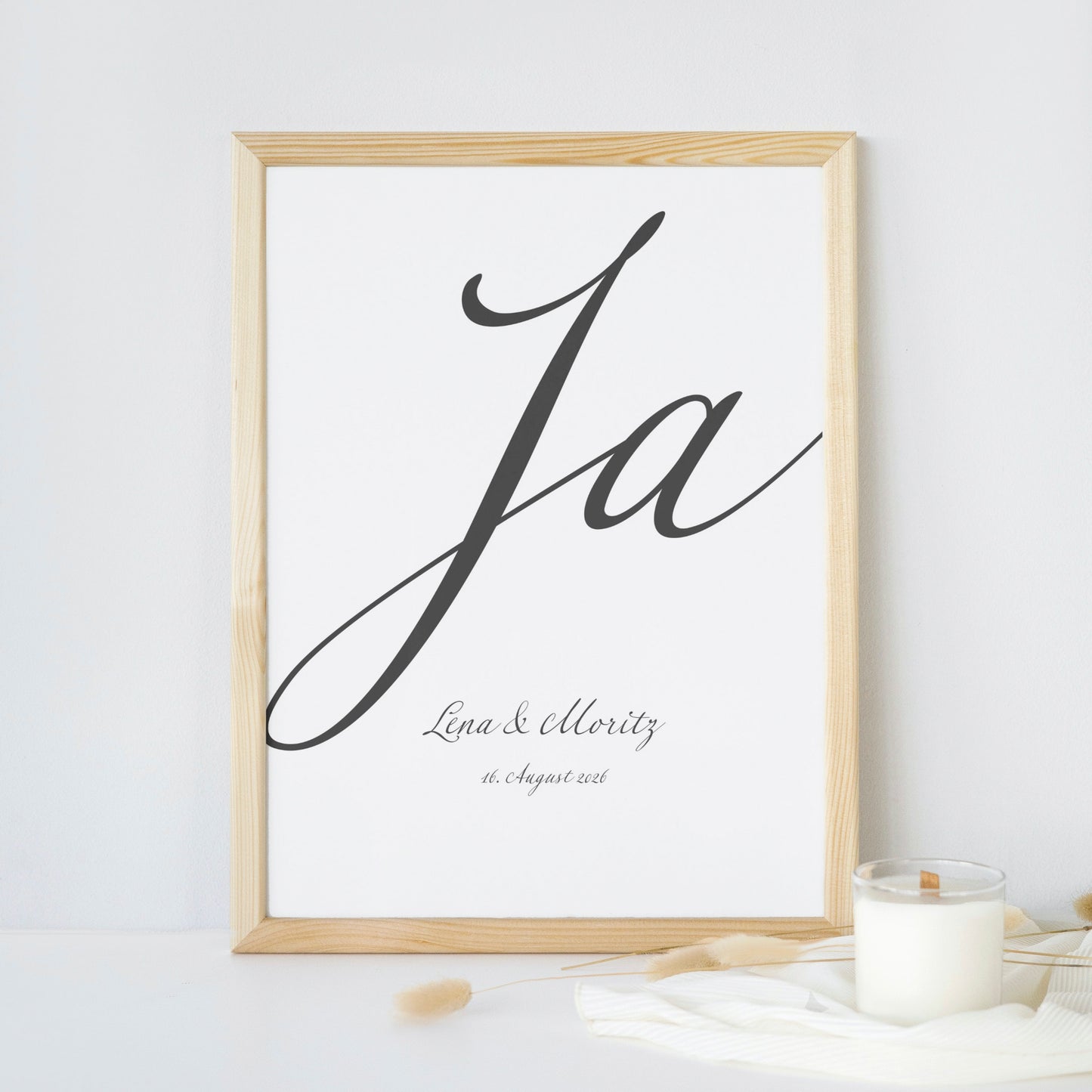 Personalisiertes Poster mit Eurem "Ja", Hochzeitsposter