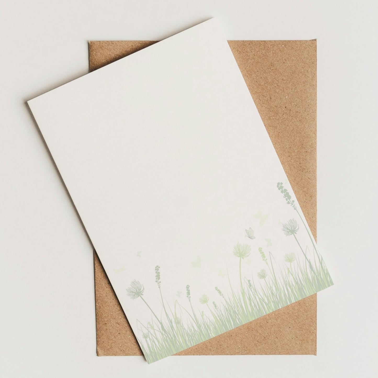Briefpapier Set "Wiese und Blumen" + passende Umschläge