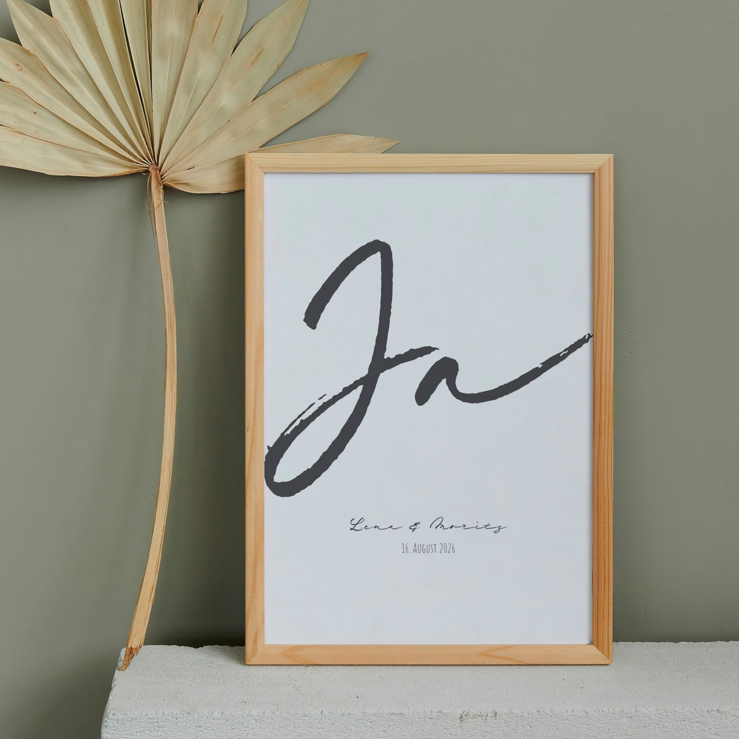 Personalisiertes Poster mit Eurem "Ja", Hochzeitsposter