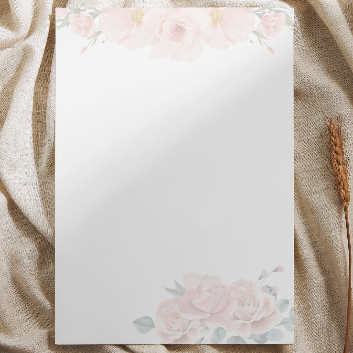 Briefpapier Set "Rose" + passende Umschläge