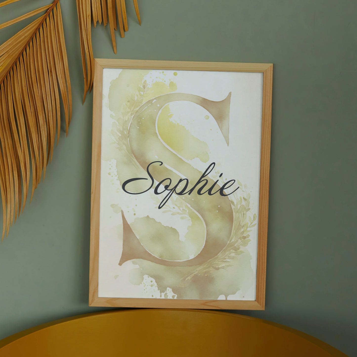 Personalisiertes Poster: Namensbild mit Buchstaben im Aquarell Look