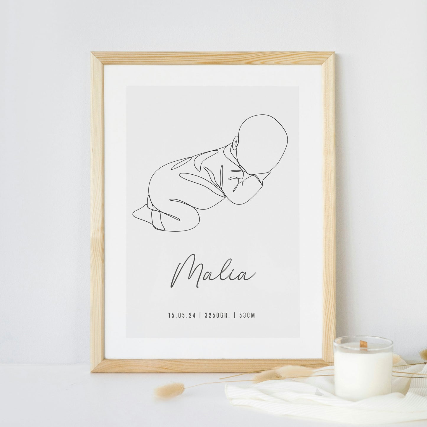 Personalisiertes Poster: Geburtsposter mit Kindername