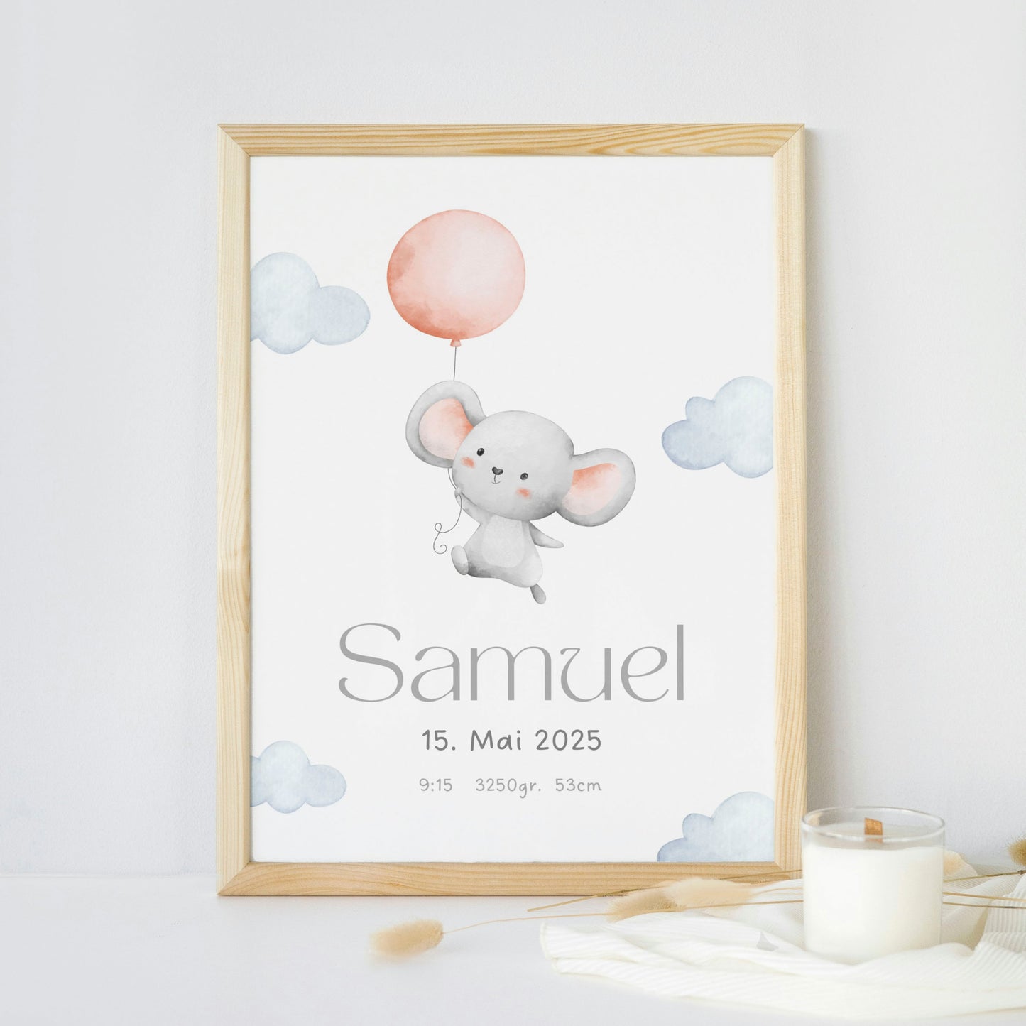 Personalisiertes Poster: Geburtsposter mit Kindername