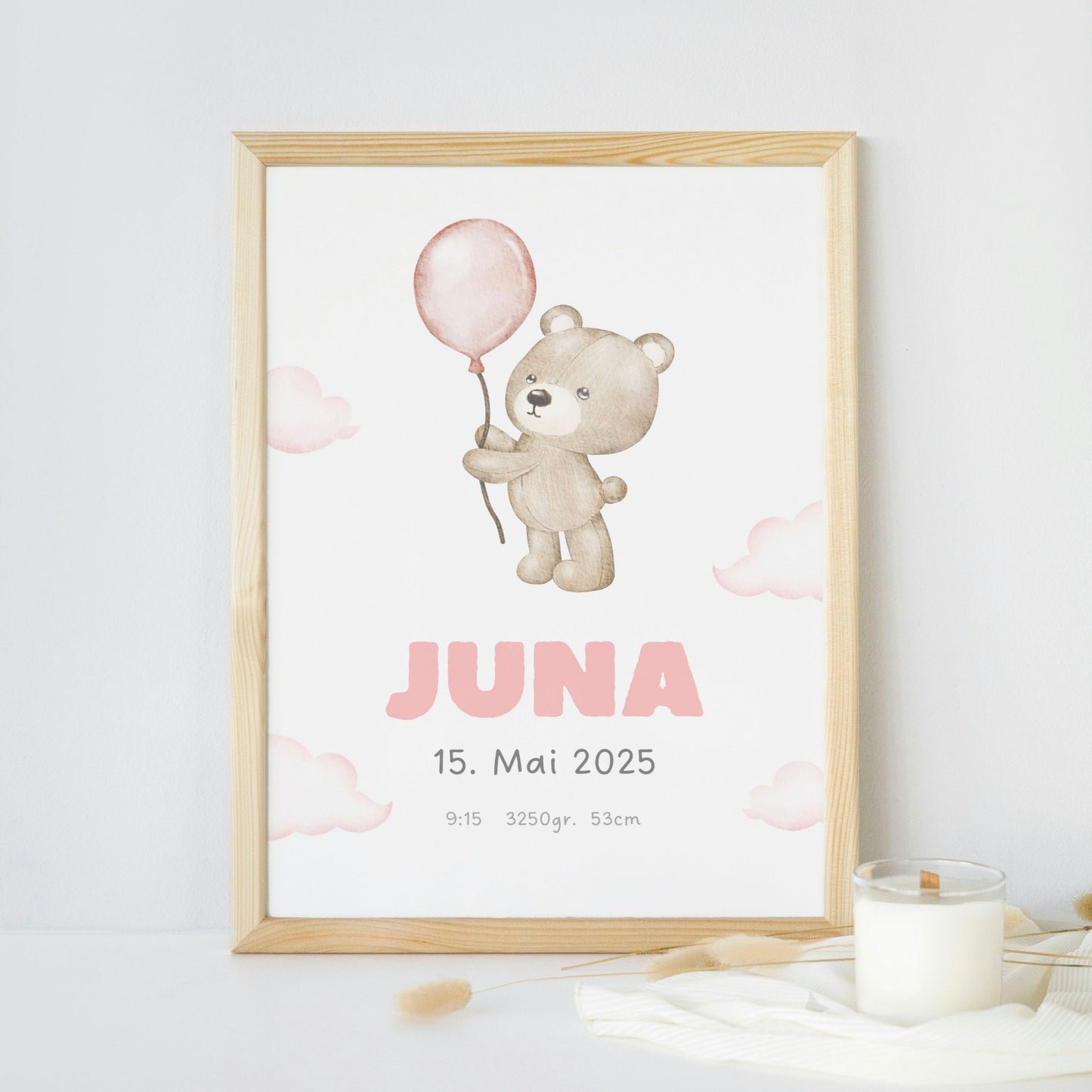 Personalisiertes Poster: Geburtsposter mit Kindername