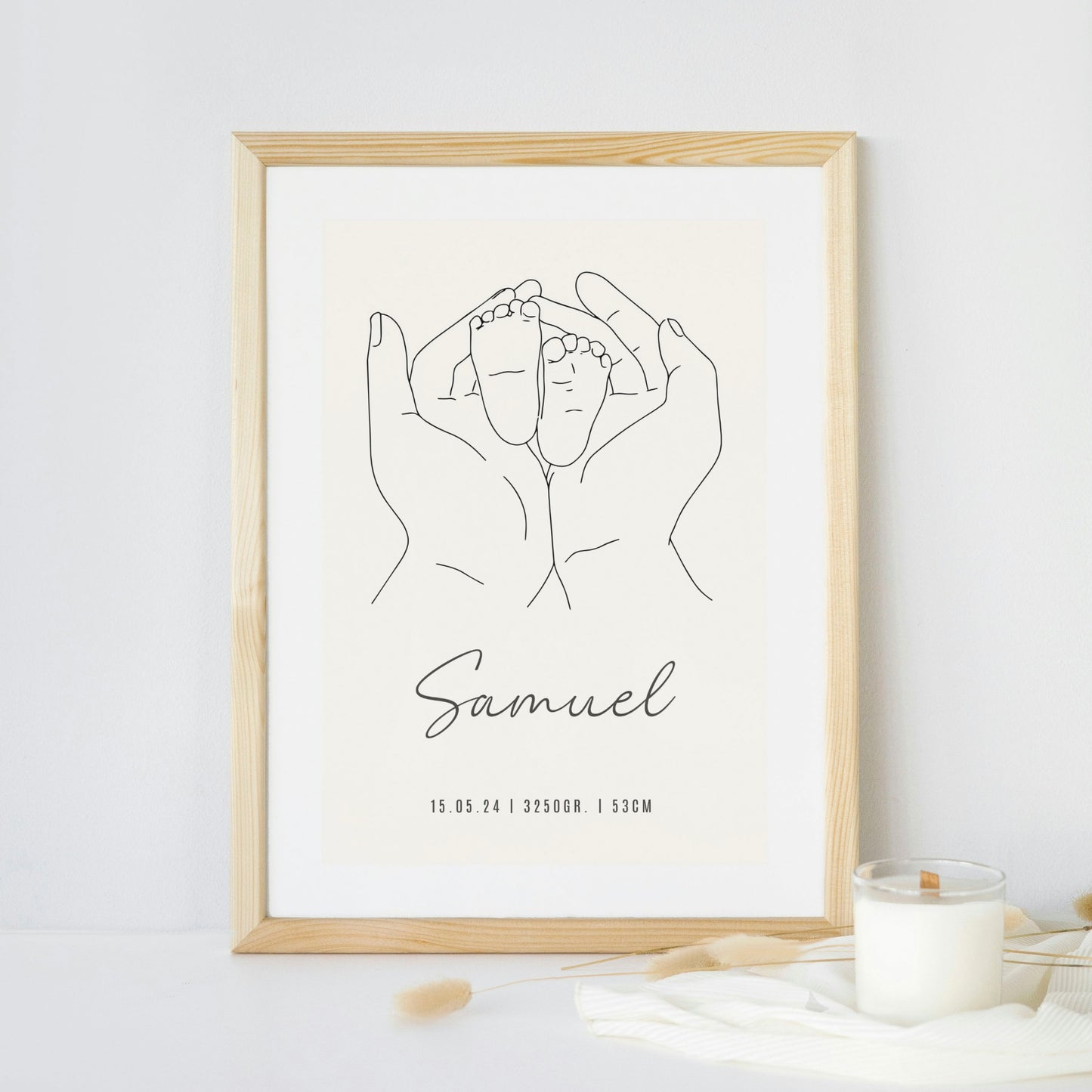 Personalisiertes Poster: Geburtsposter mit Kindername