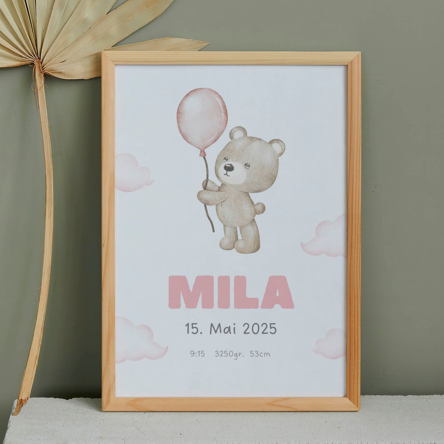 Personalisiertes Poster: Geburtsposter mit Kindername