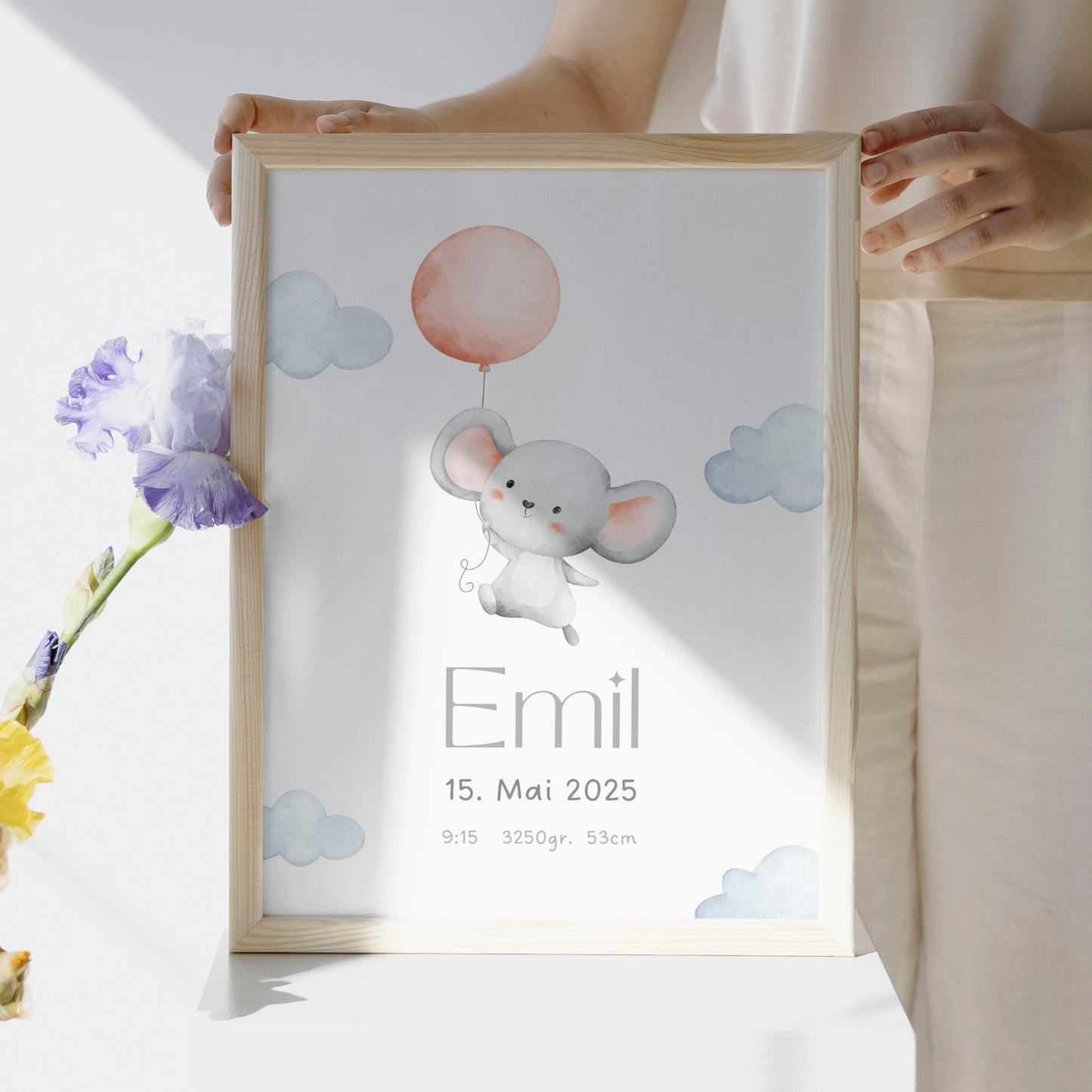 Personalisiertes Poster: Geburtsposter mit Kindername
