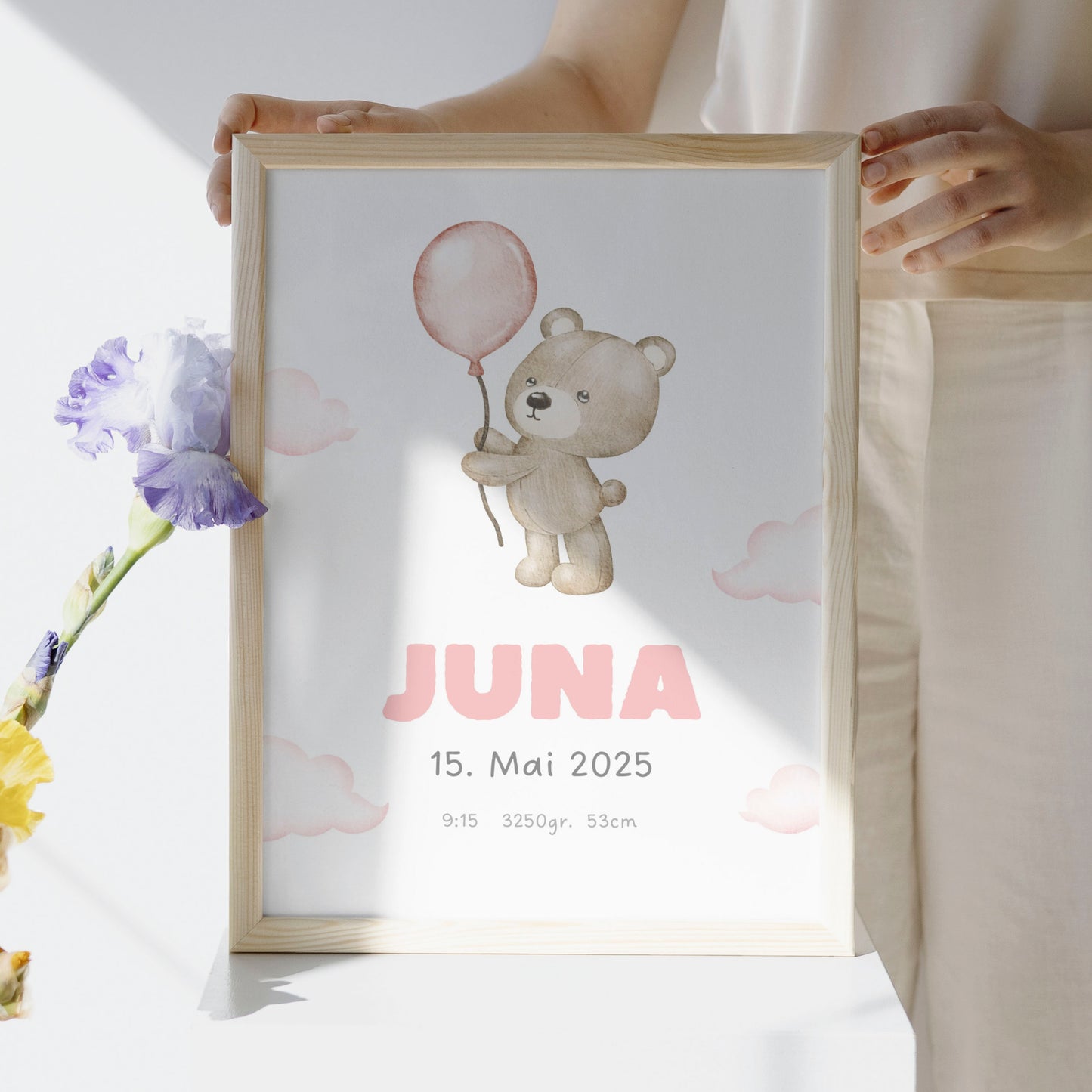 Personalisiertes Poster: Geburtsposter mit Kindername