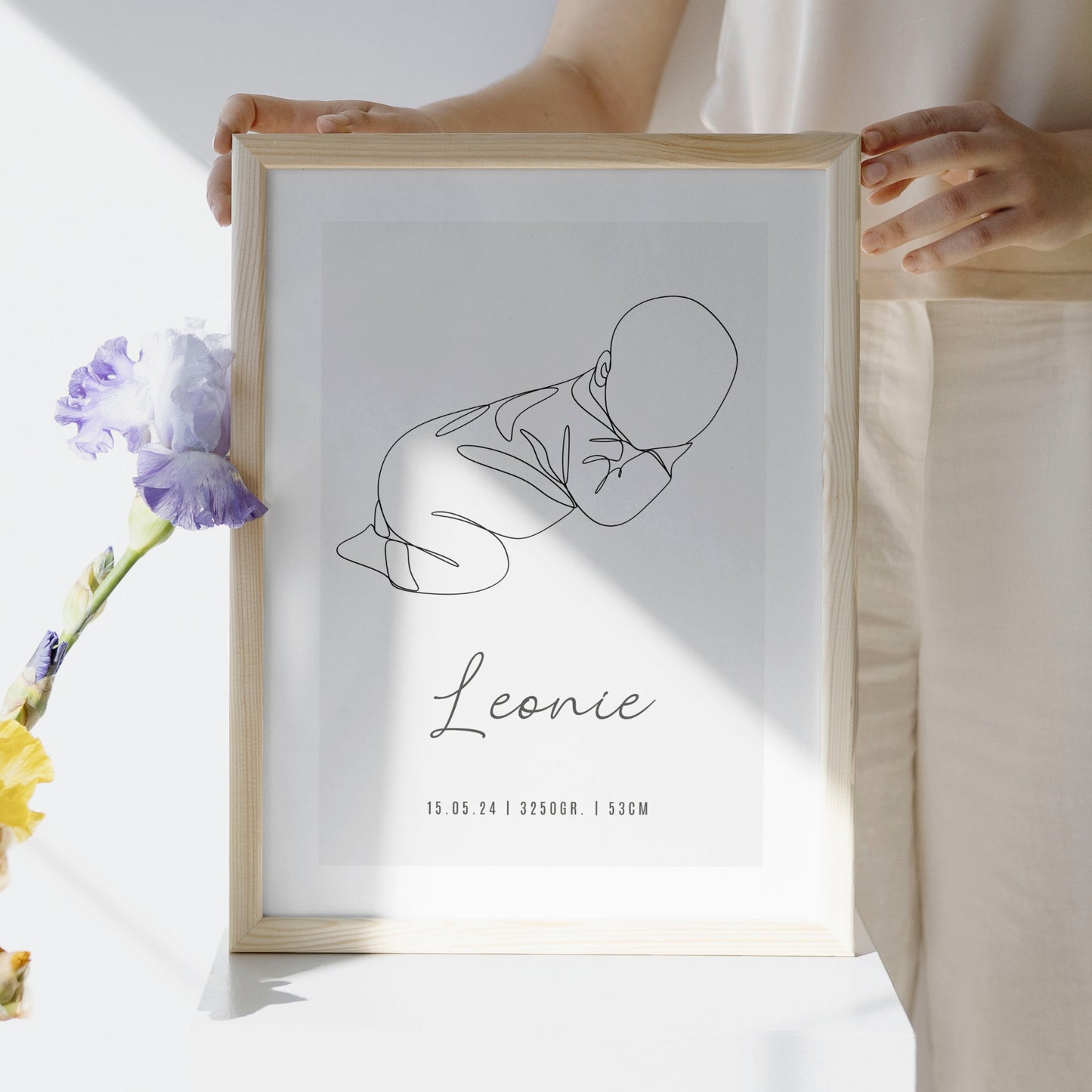Personalisiertes Poster: Geburtsposter mit Kindername