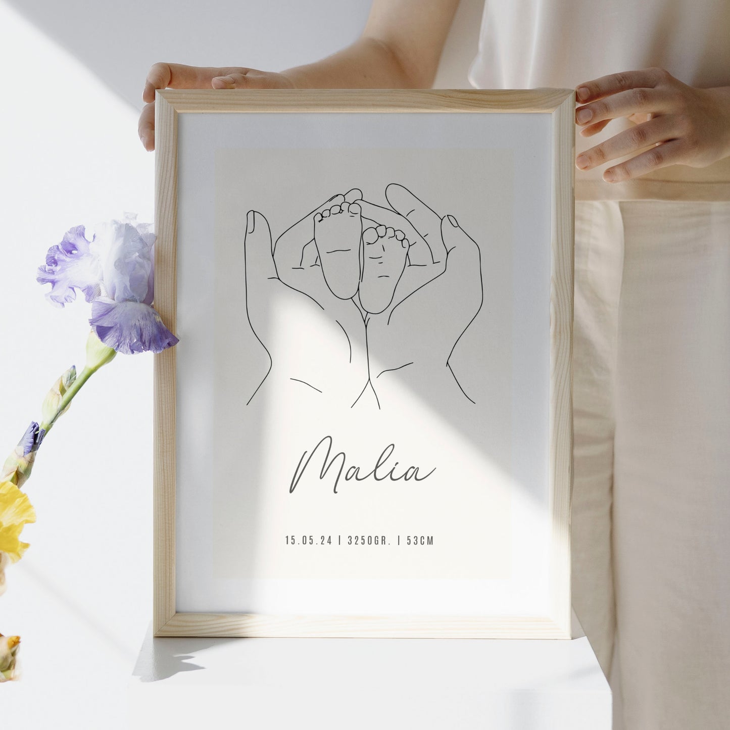 Personalisiertes Poster: Geburtsposter mit Kindername
