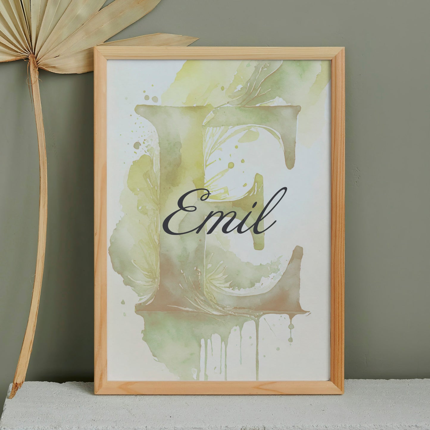 Personalisiertes Poster: Namensbild mit Buchstaben im Aquarell Look