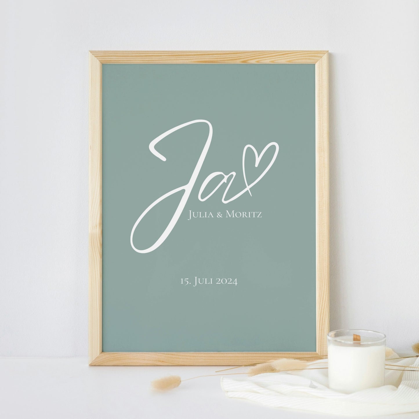 Personalisiertes Poster mit Eurem "Ja", Hochzeitsposter