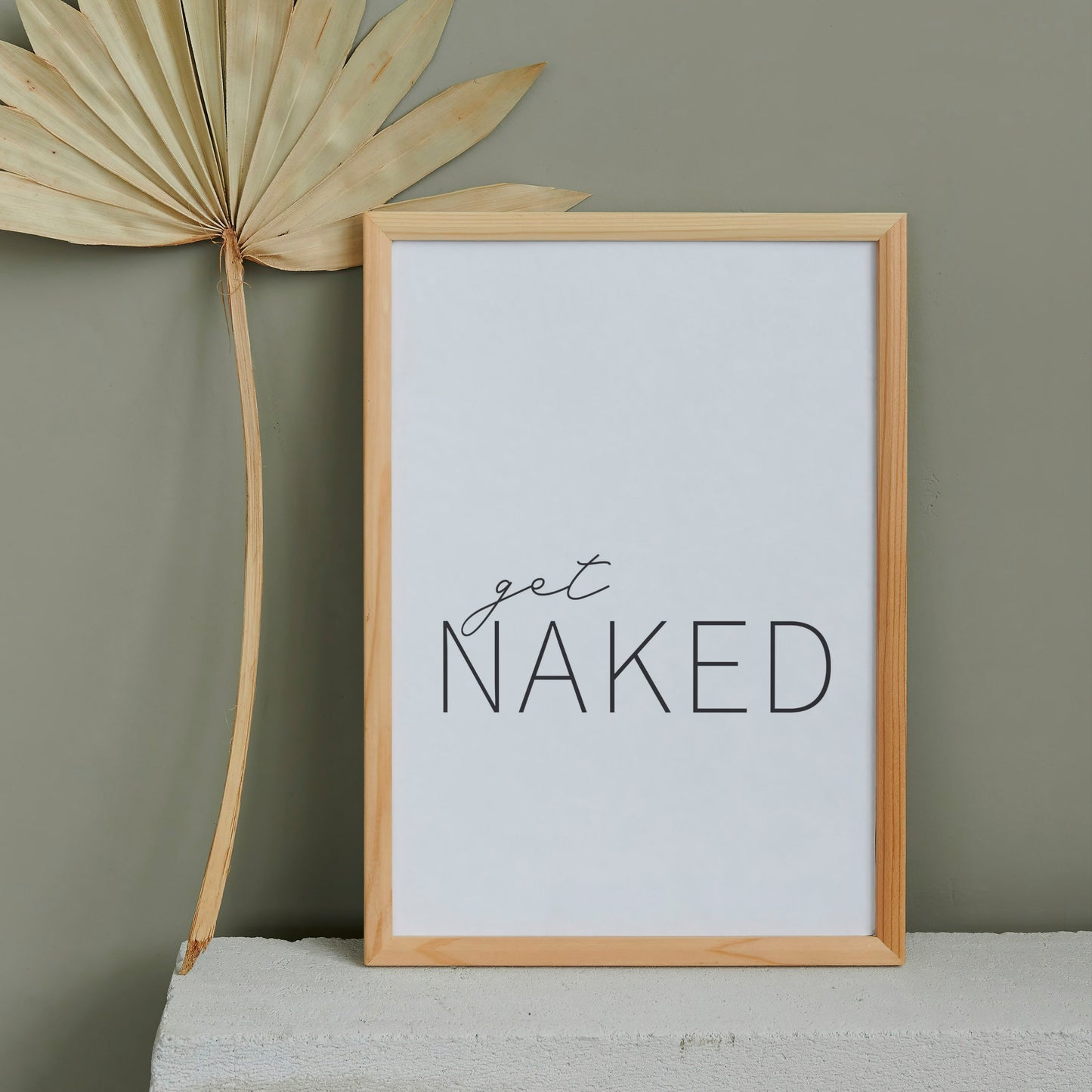 Poster: Get naked, weiß
