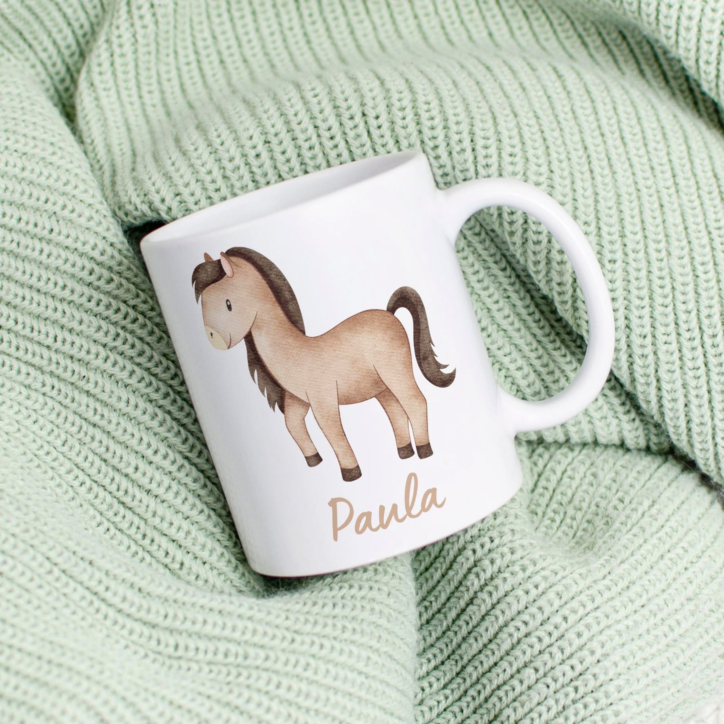 Personalisierbare Kindertasse: Tiermotiv + Kindername