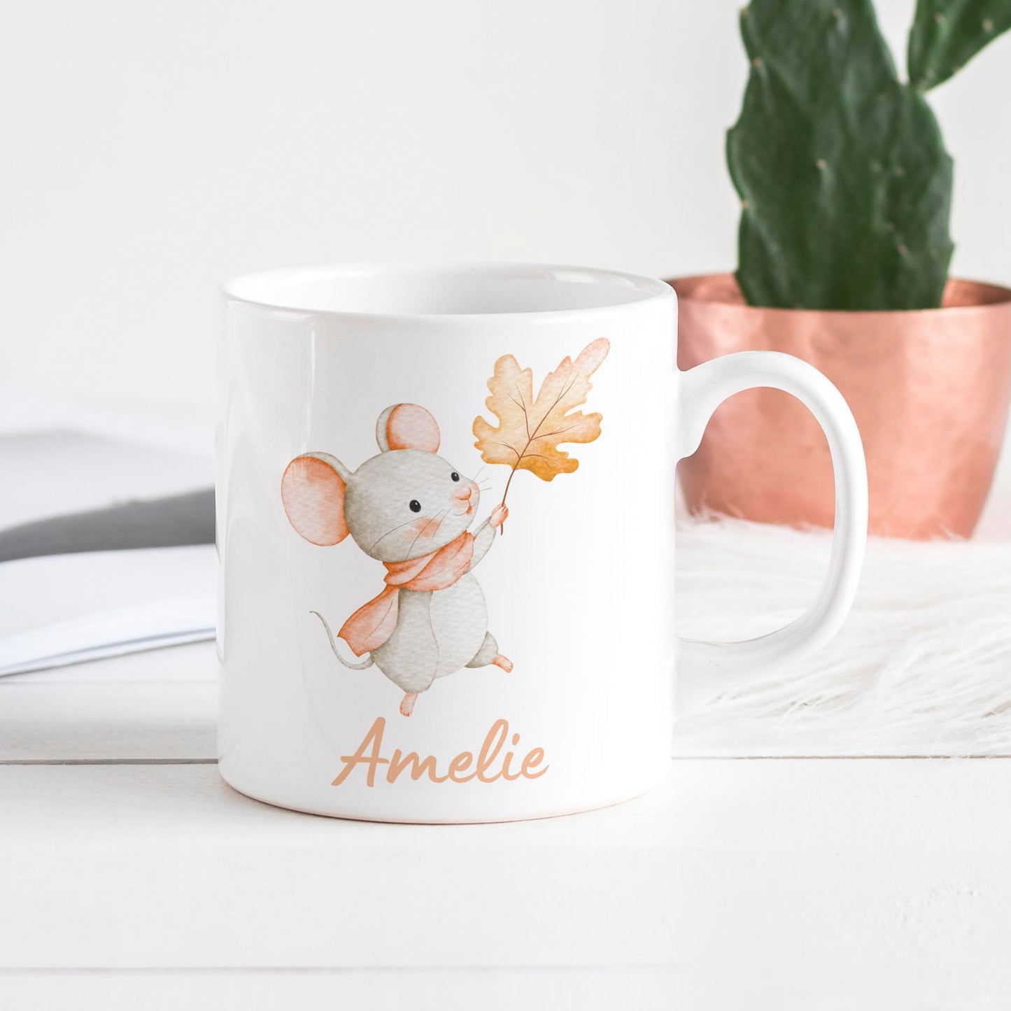 Personalisierbare Kindertasse: Tiermotiv + Kindername