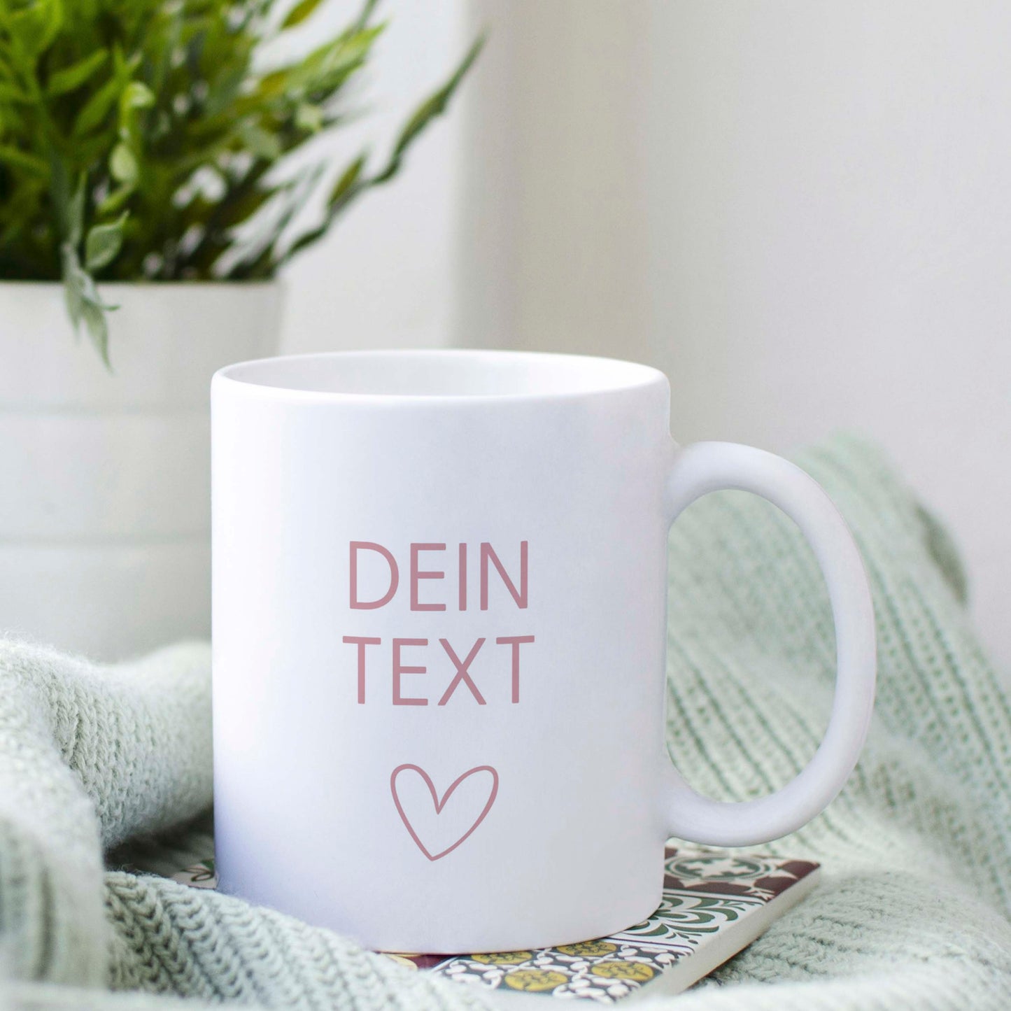 Personalisierbare Tasse: Dein Text mit Herz ♥️