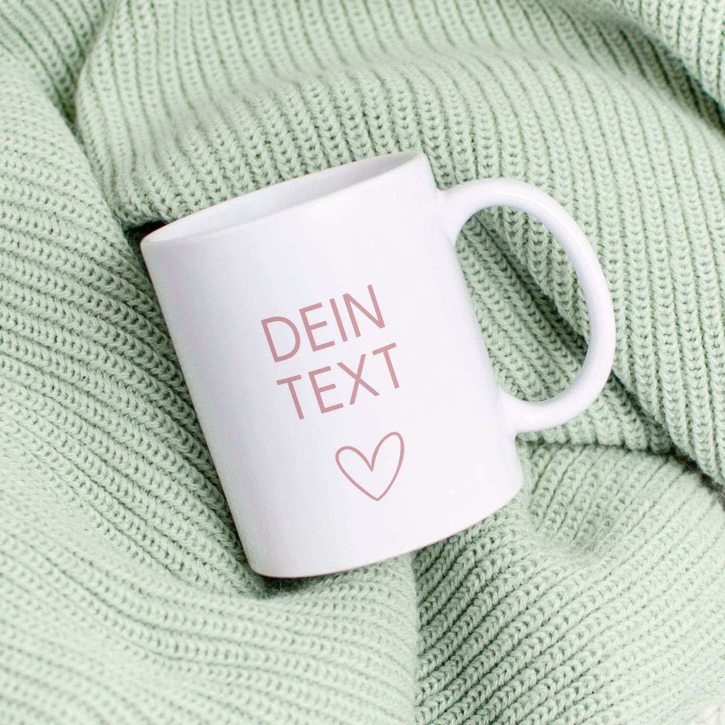 Personalisierbare Tasse: Dein Text mit Herz ♥️