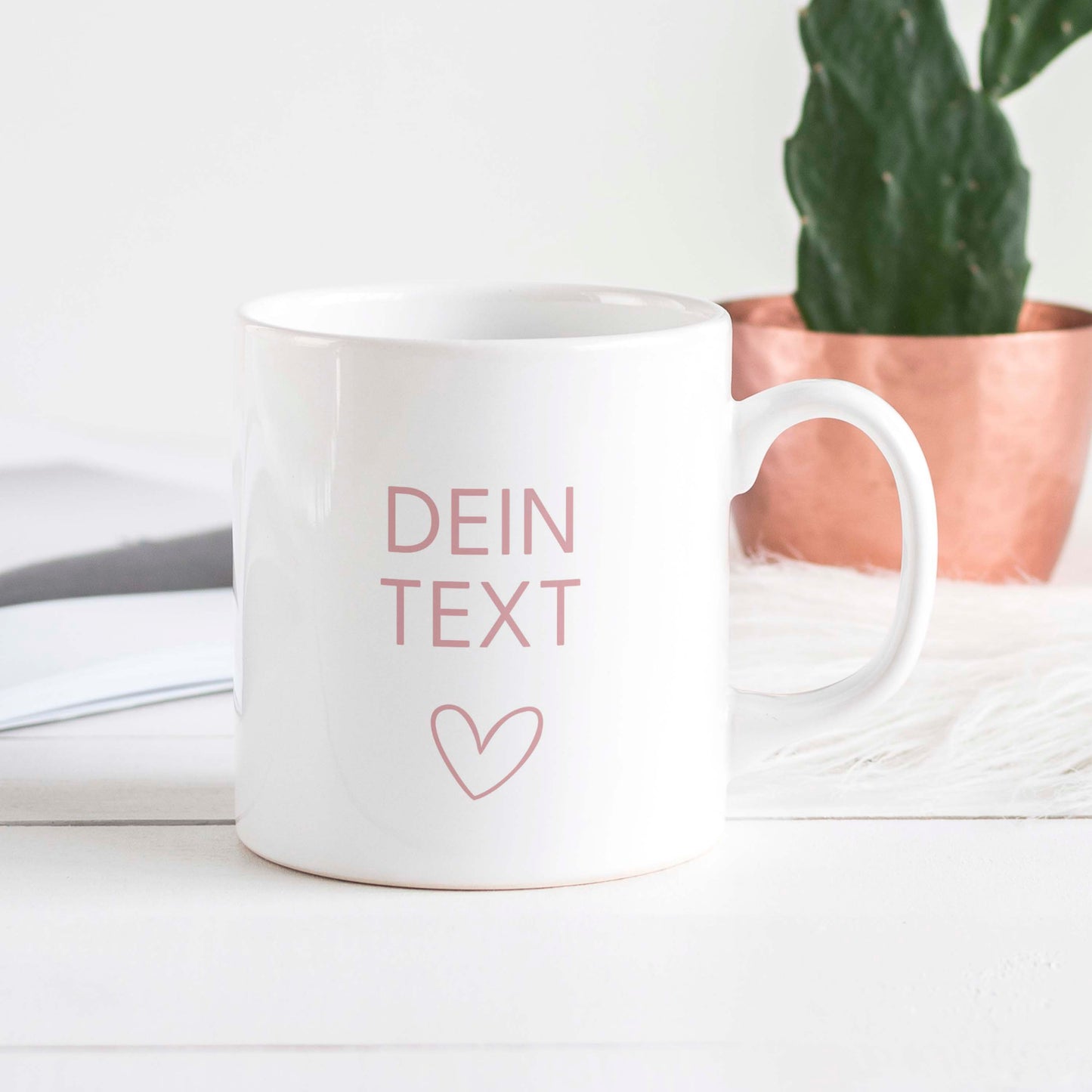 Personalisierbare Tasse: Dein Text mit Herz ♥️