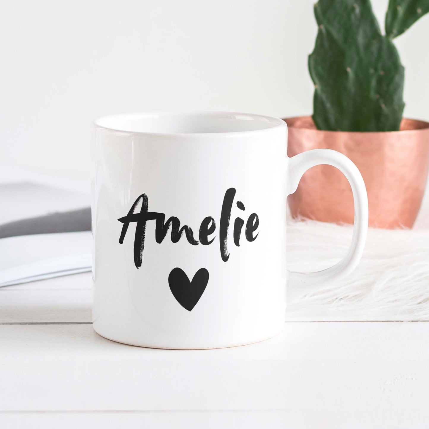 Personalisierbare Tasse: Name mit Herz