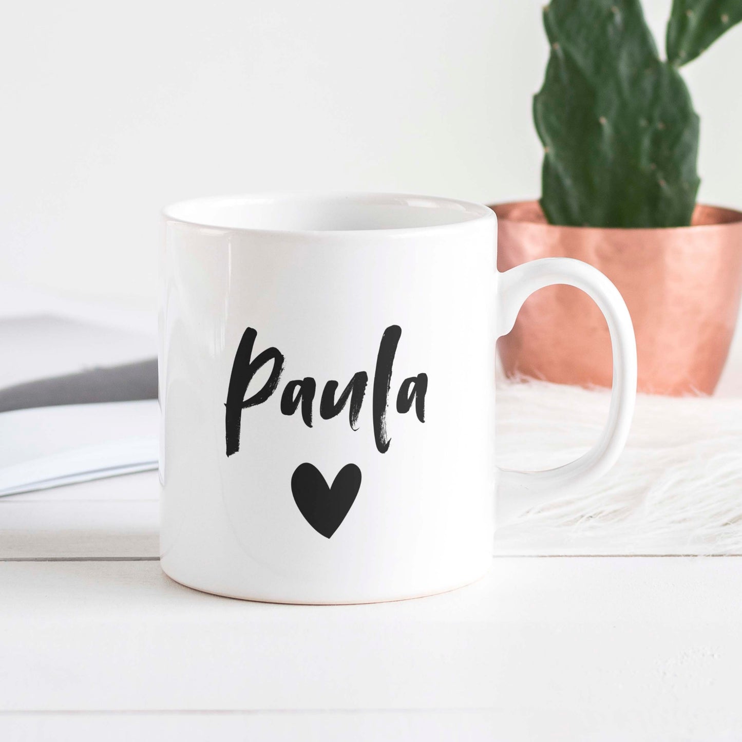 Personalisierbare Tasse: Name mit Herz