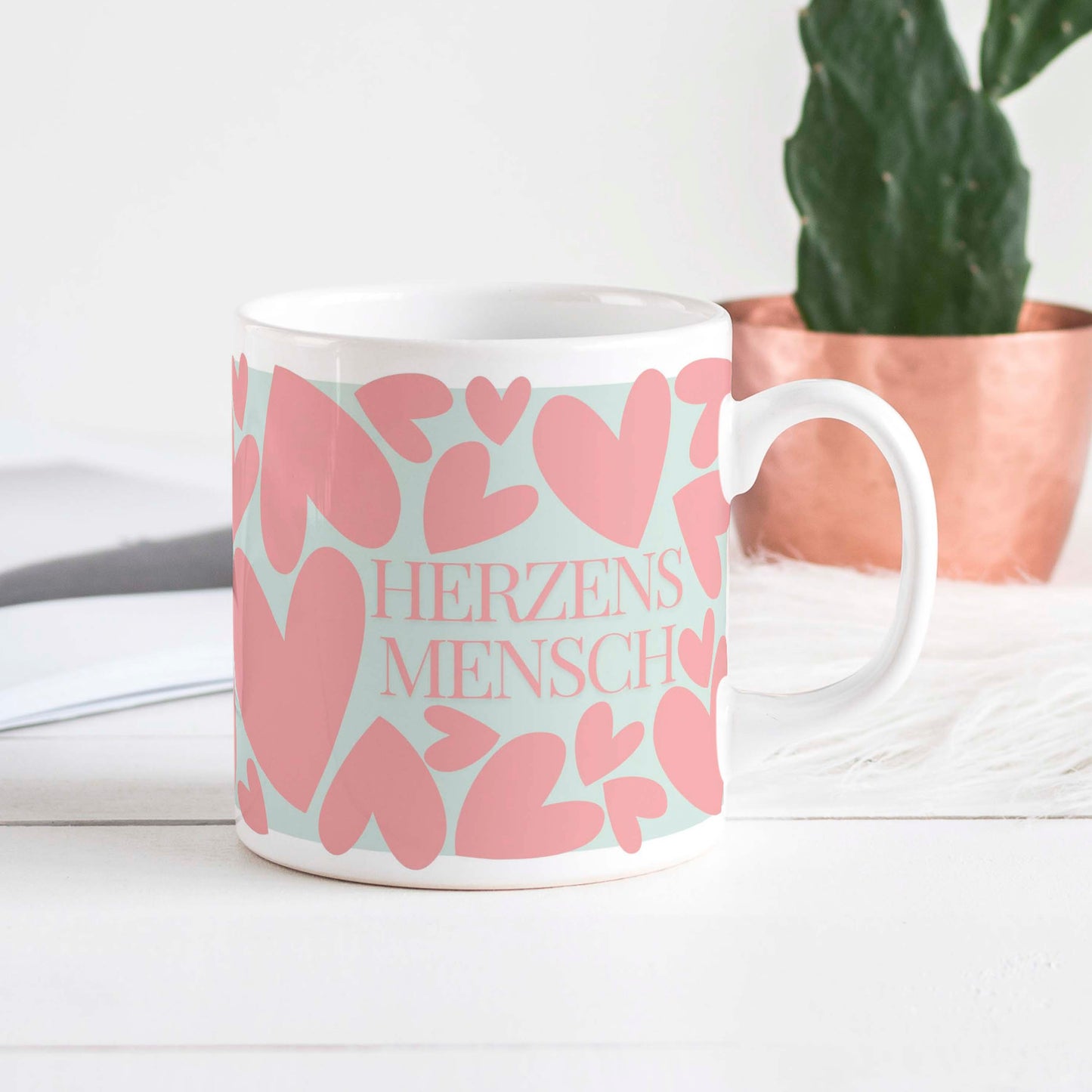 Tasse: Herzensmensch ♥️ vollflächiges Design