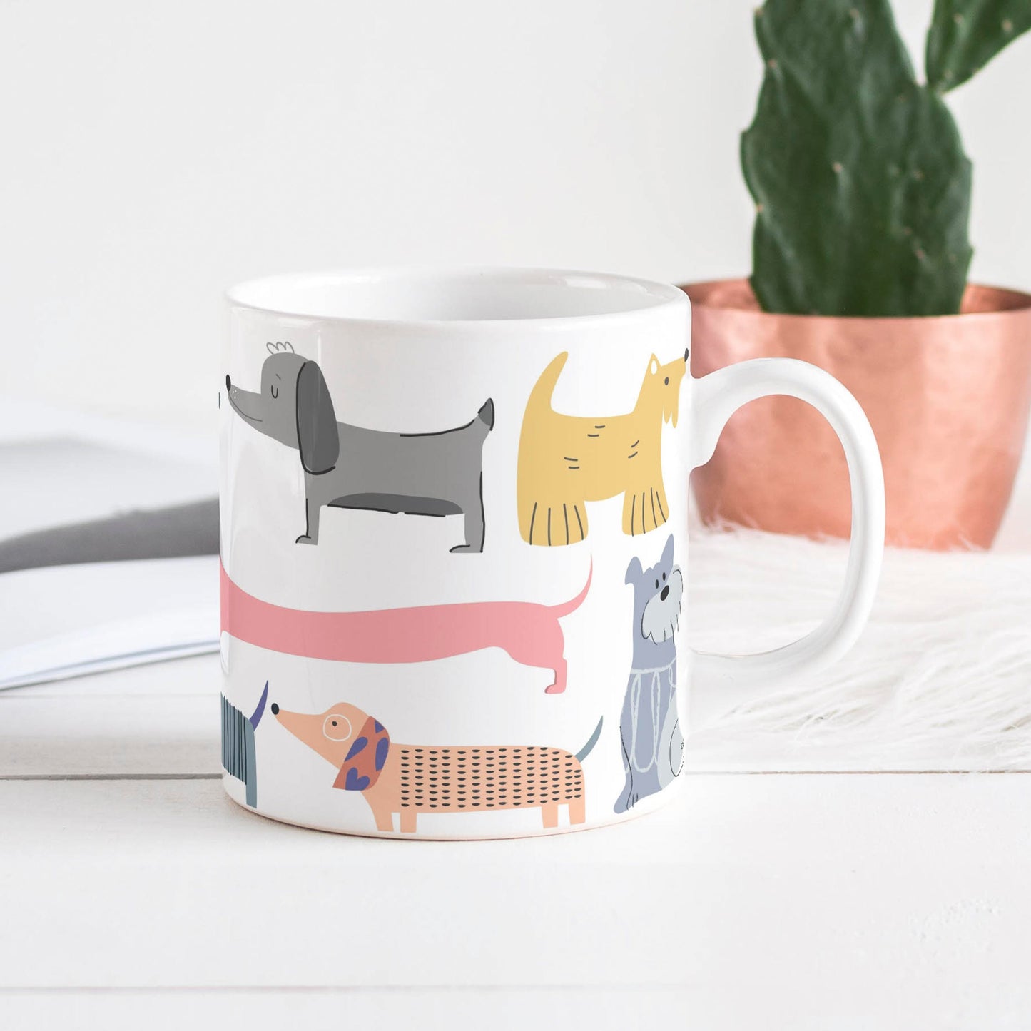 Personalisierbare Tasse: bunte Hunde 🐶