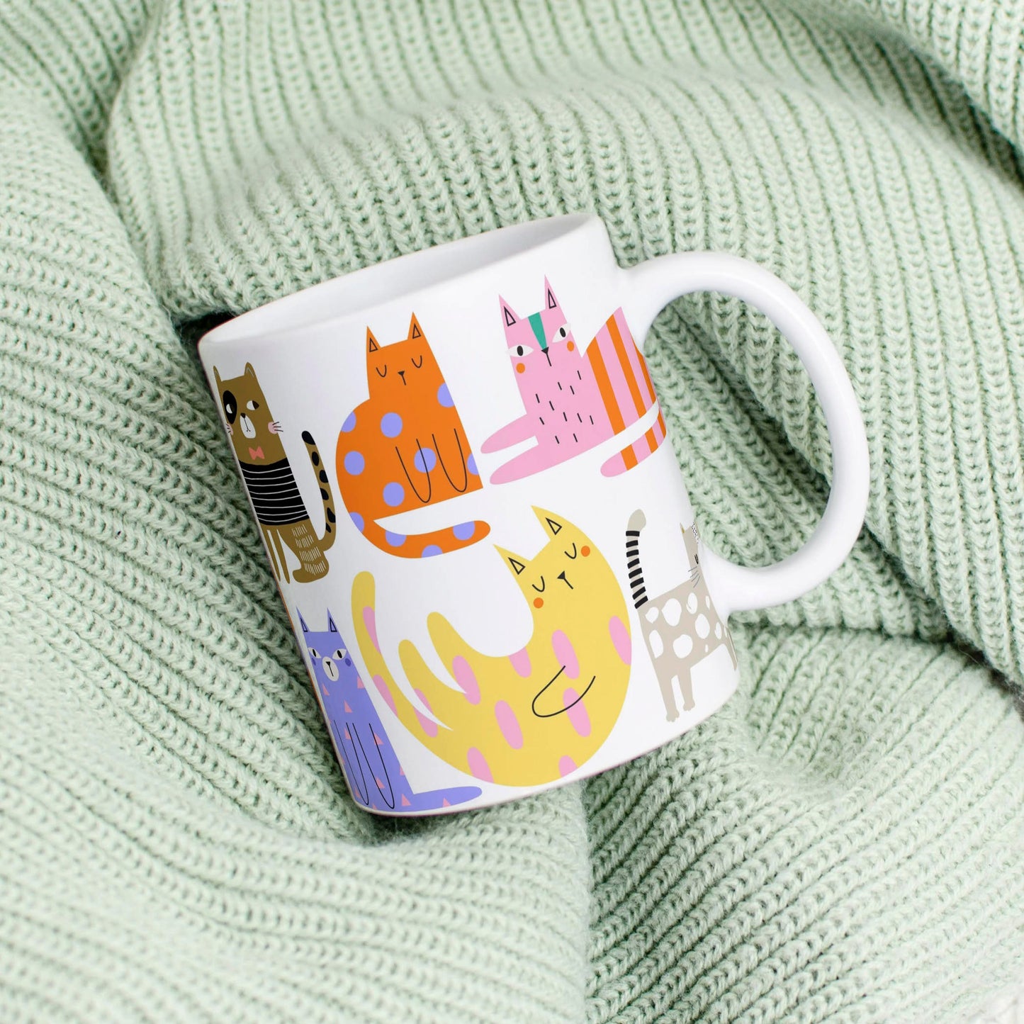 Tasse: bunte Katzen 🐾
