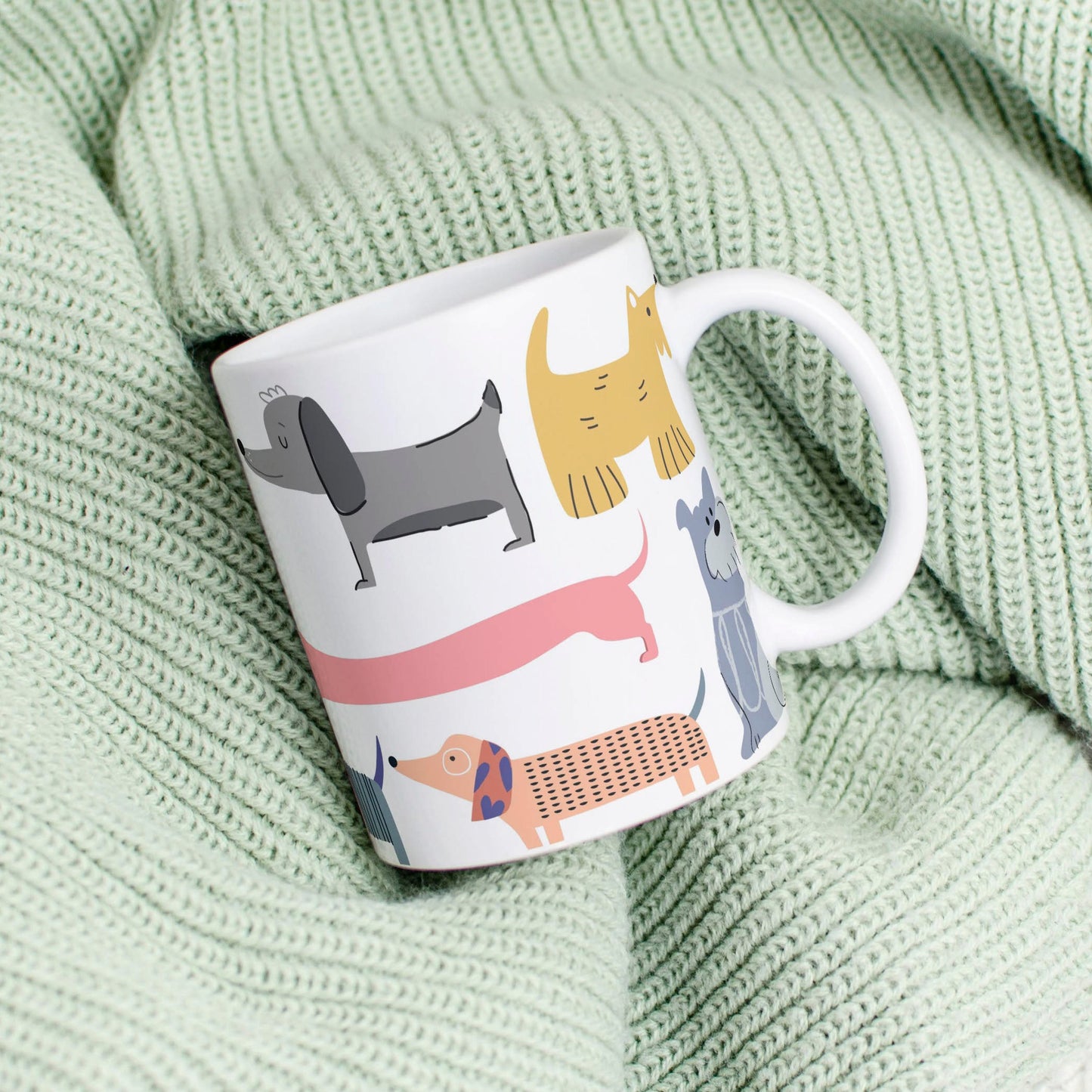 Personalisierbare Tasse: bunte Hunde 🐶