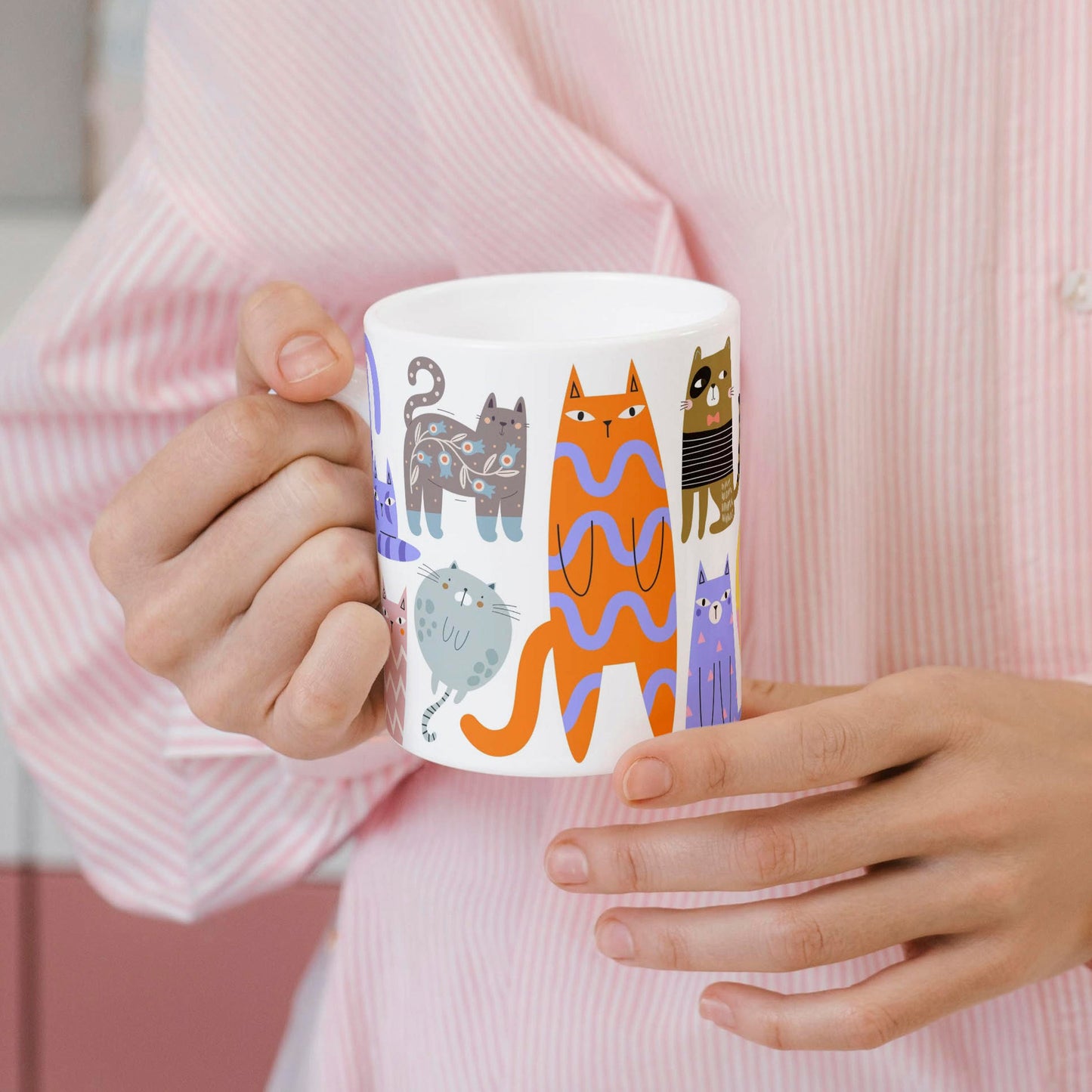 Tasse: bunte Katzen 🐾