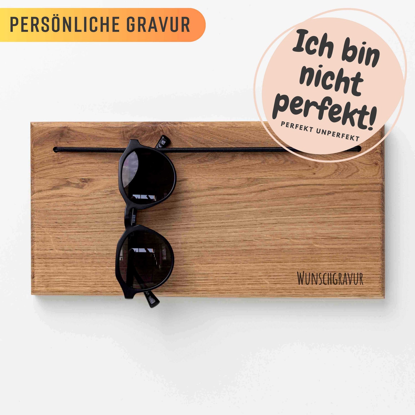 Brillenhalter aus Holz, DELUXE Serie, PERFEKT UNPERFEKT