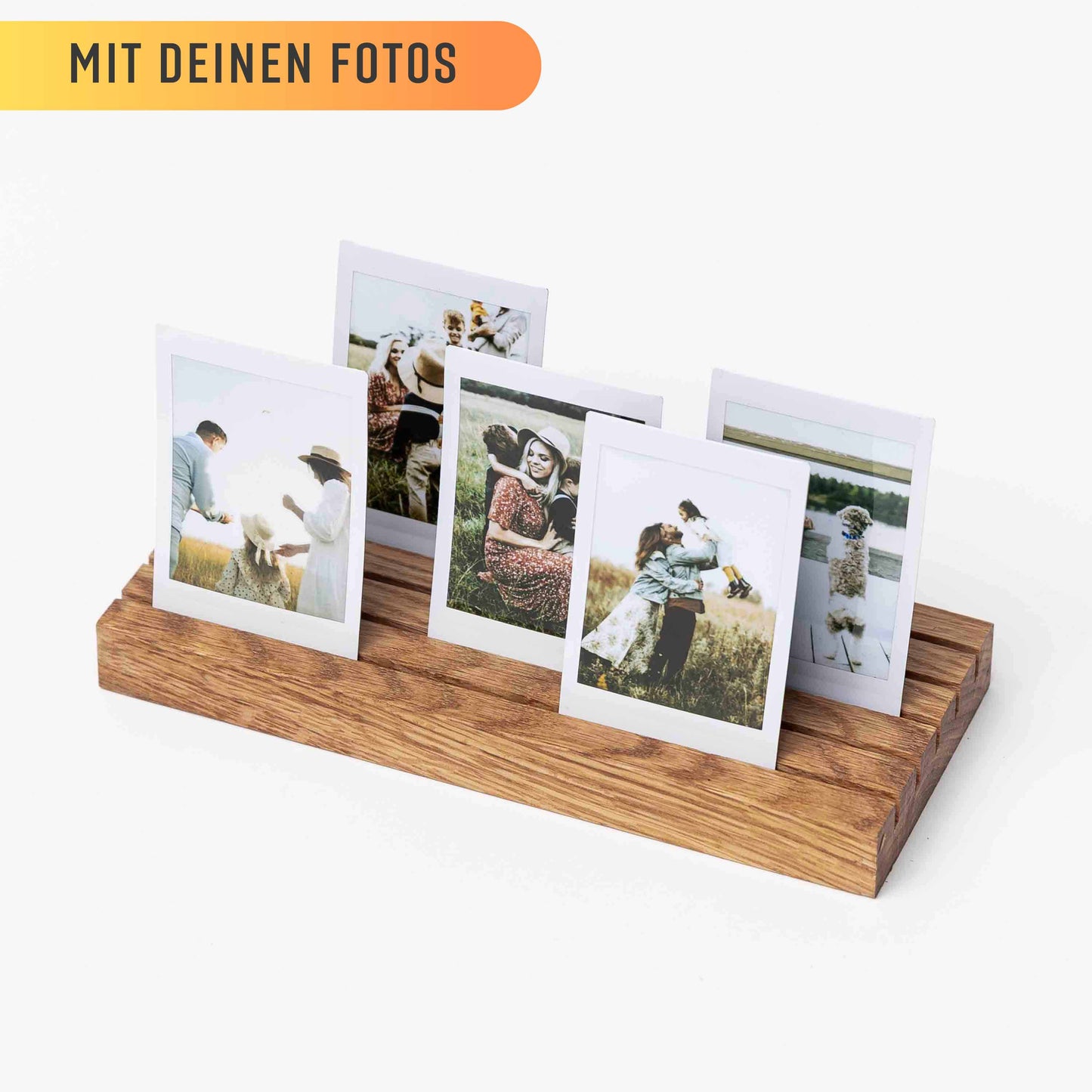 Fotohalter aus Eichenholz, 20cm, 5 Reihen
