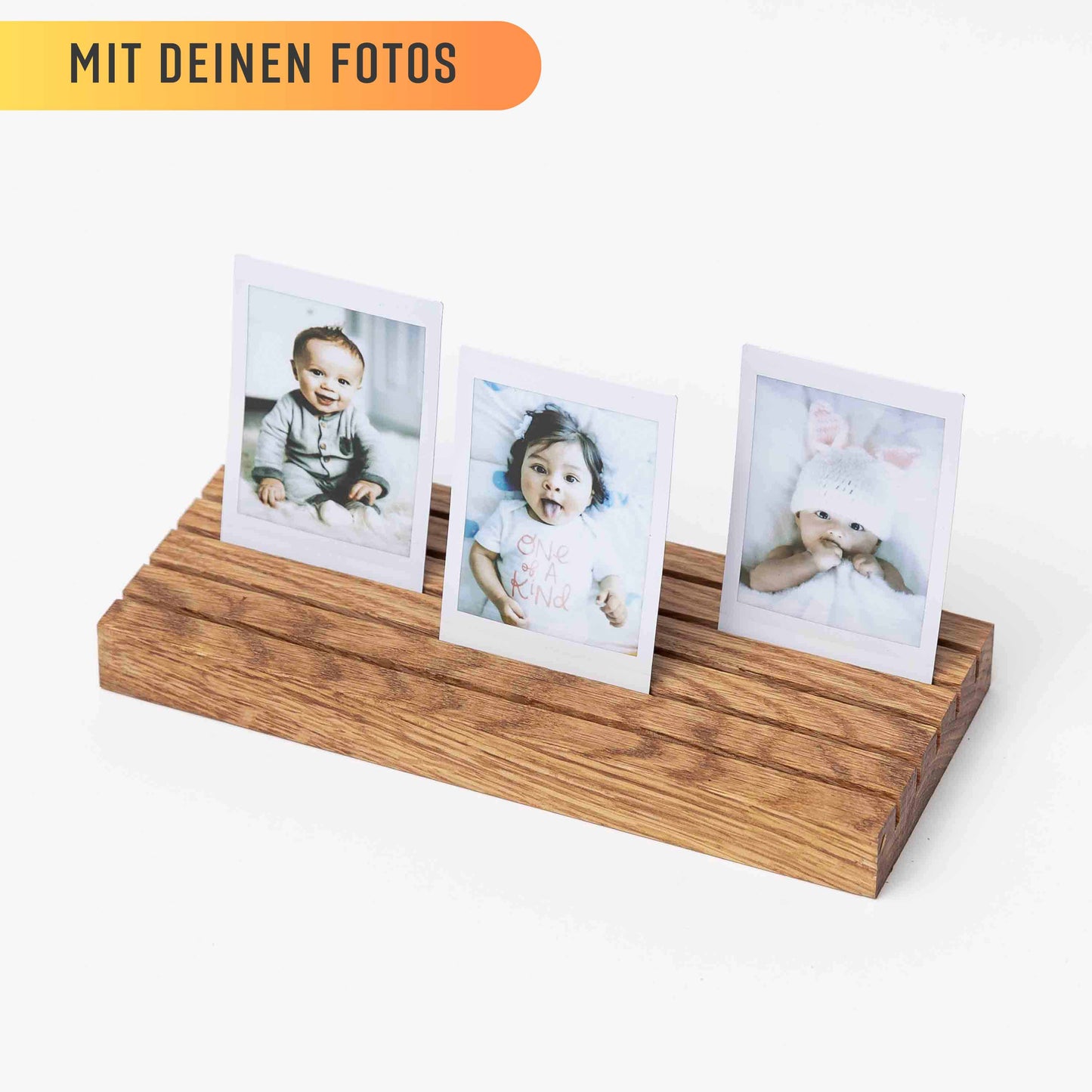 Fotohalter aus Eichenholz, 20cm, 5 Reihen