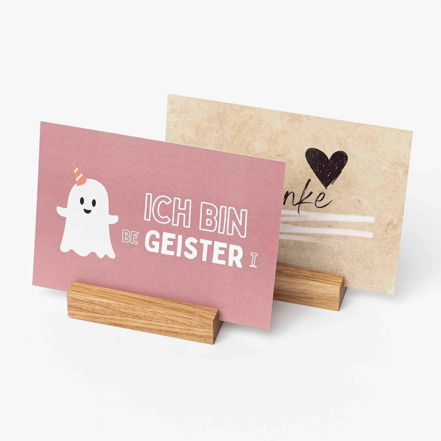 Doppelpack Fotohalter aus Eichenholz, 9cm, 1 Reihe mit XL Instax Sofortbildern