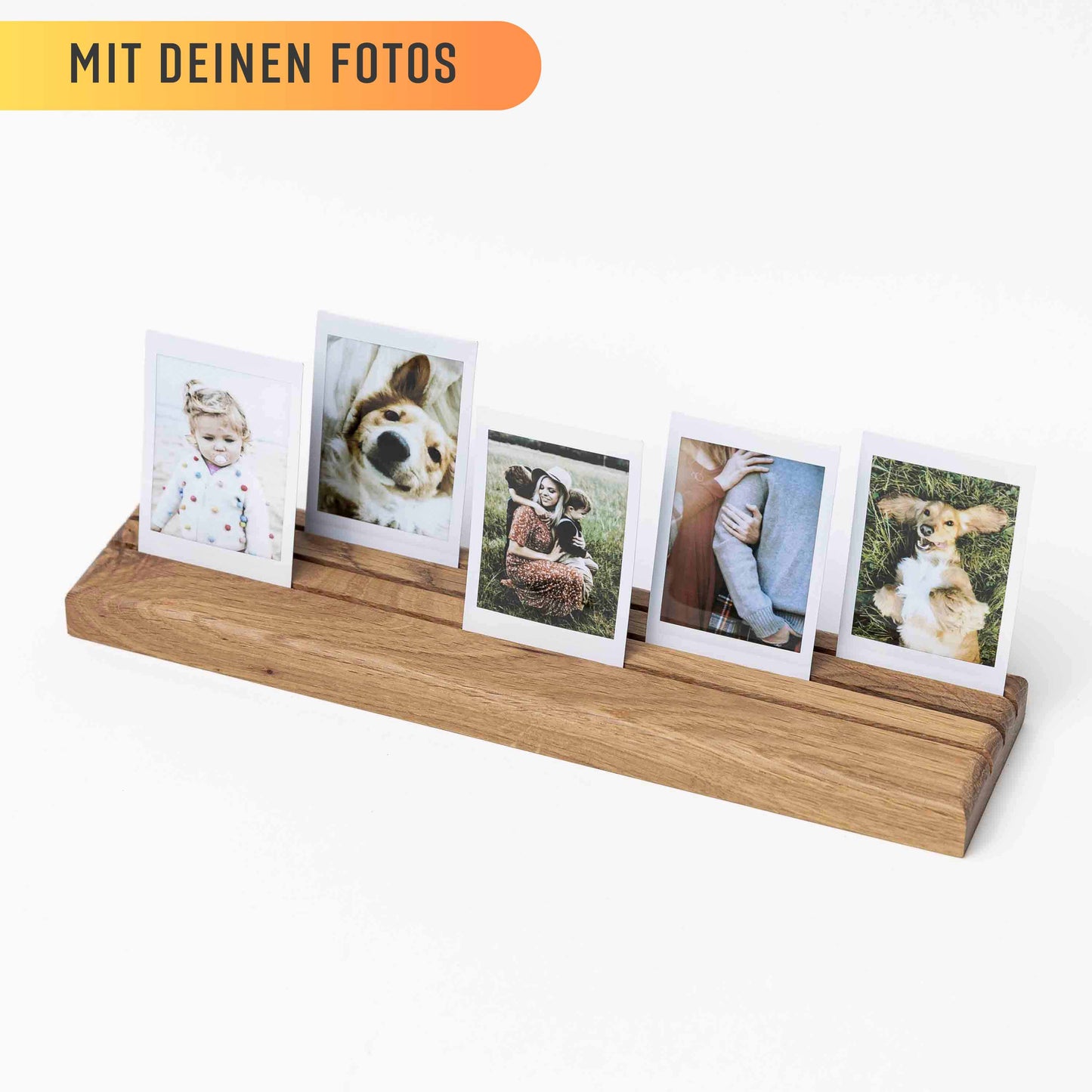 Fotohalter aus Eichenholz, DELUXE Serie, 30cm, 3 Reihen
