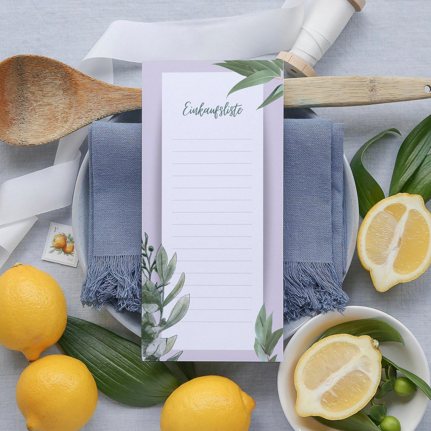 Einkaufsliste im Kräuterdesign