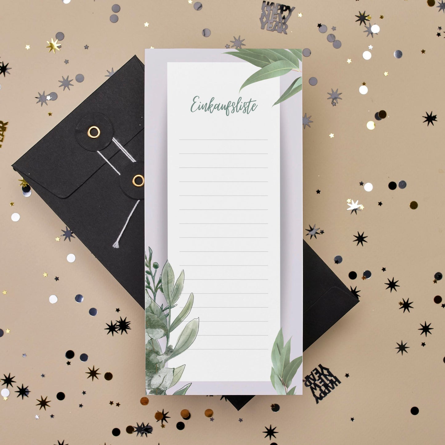 Einkaufsliste im Kräuterdesign
