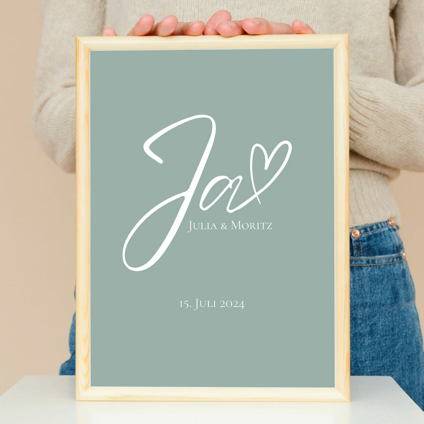 Personalisiertes Poster mit Eurem "Ja", Hochzeitsposter