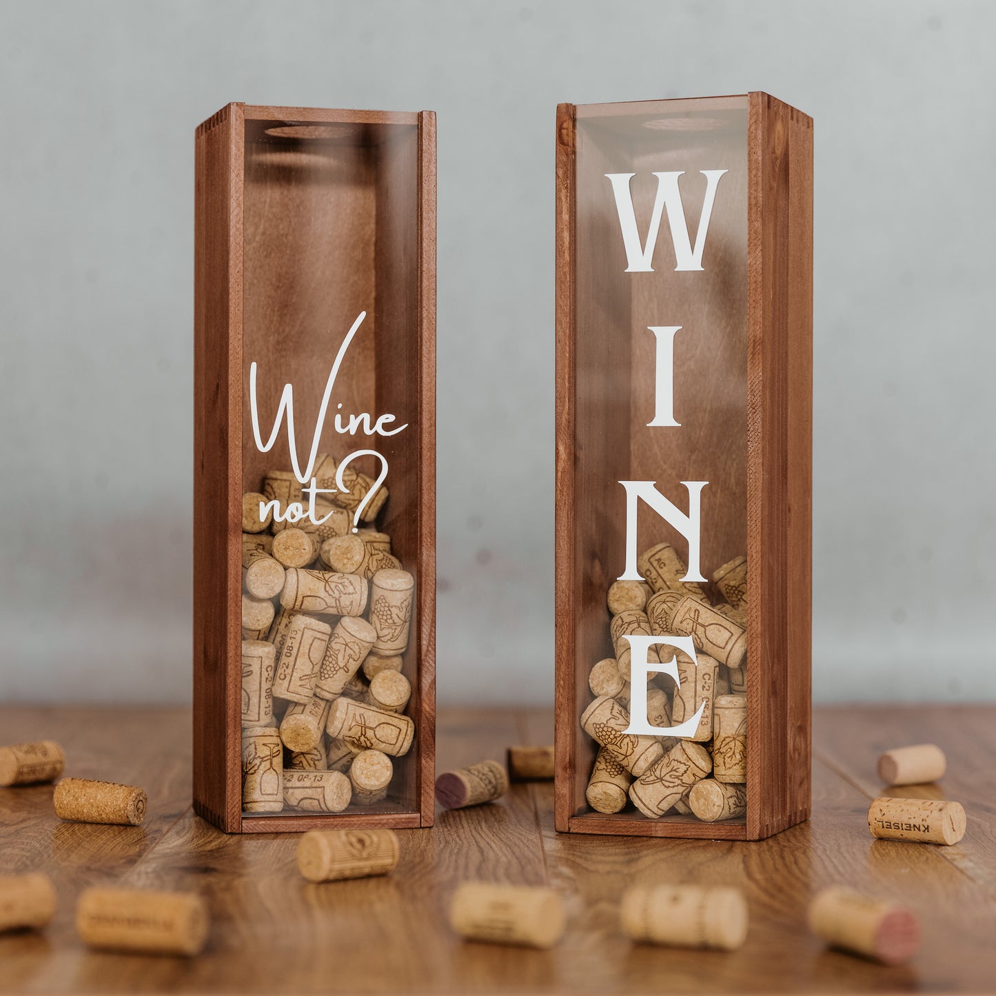 Korkensammler Box, Weinkiste mit individuellem Aufdruck