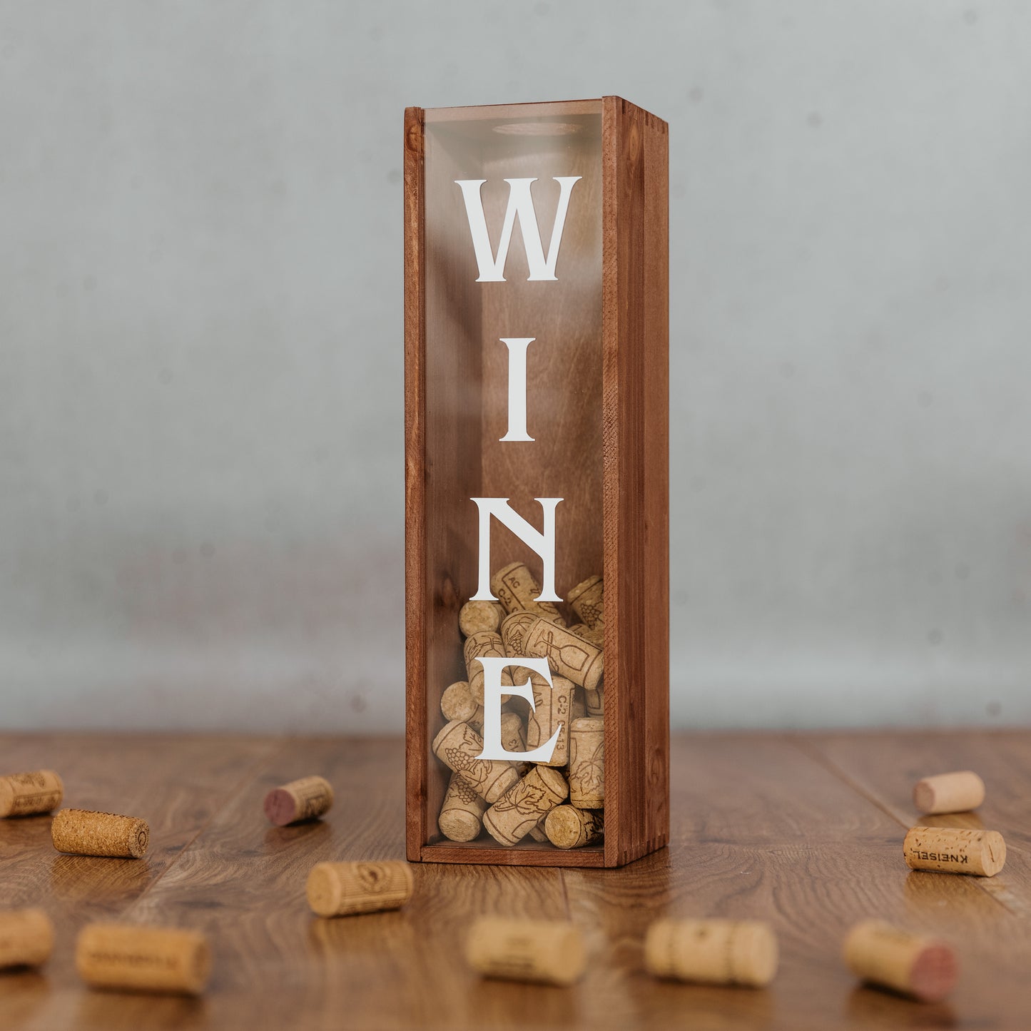 Korkensammler Box, Weinkiste mit individuellem Aufdruck