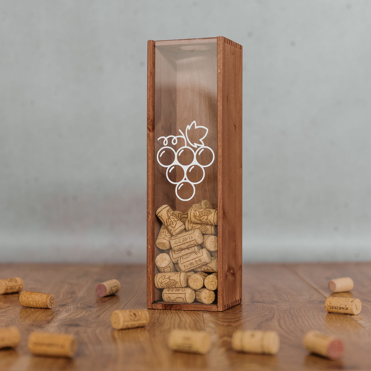 Korkensammler Box, Weinkiste mit individuellem Aufdruck