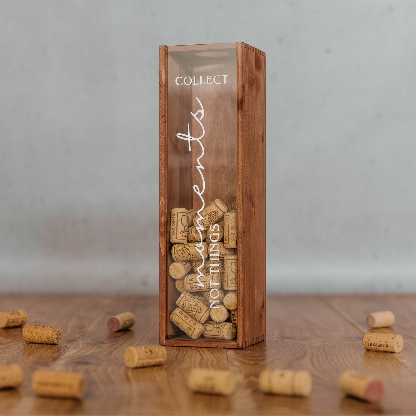 Korkensammler Box, Weinkiste mit individuellem Aufdruck