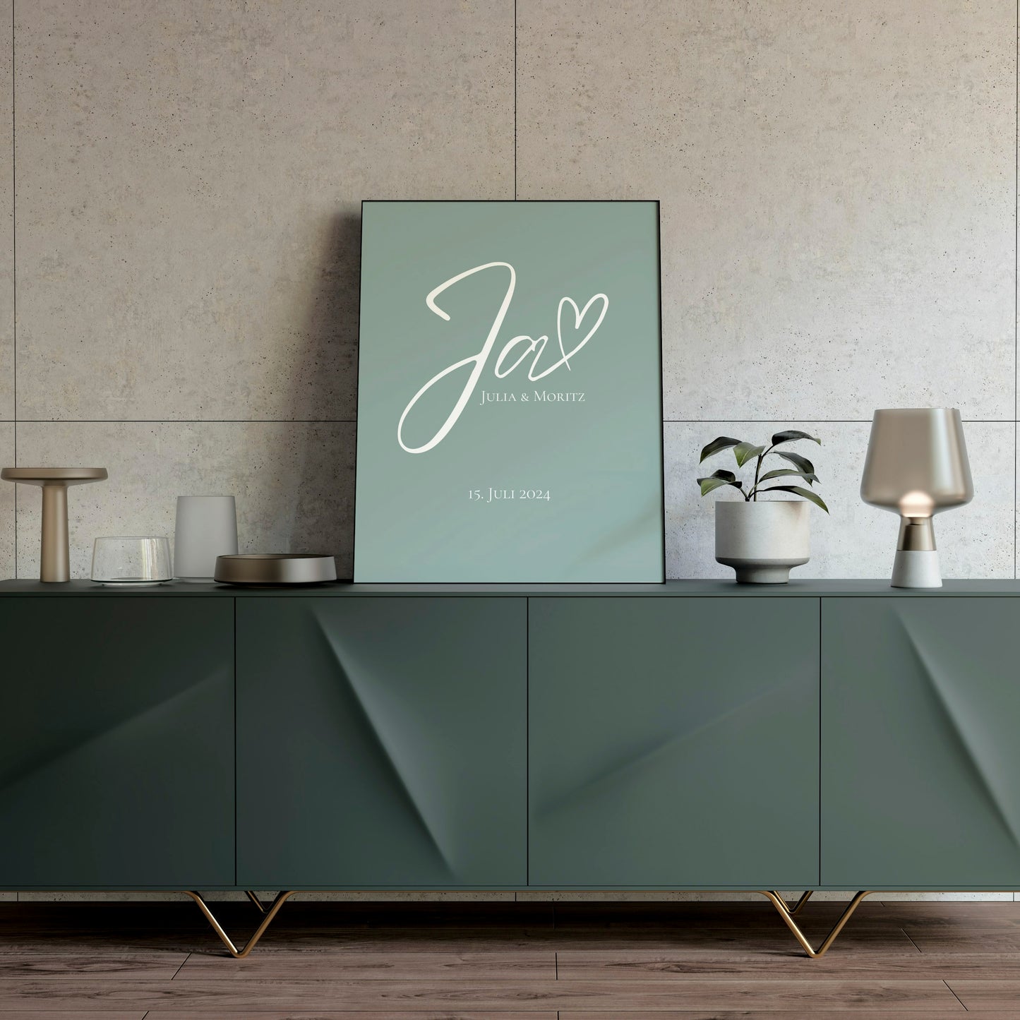 Personalisiertes Poster mit Eurem "Ja", Hochzeitsposter