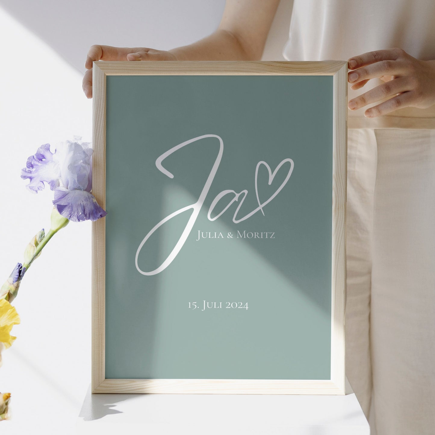 Personalisiertes Poster mit Eurem "Ja", Hochzeitsposter