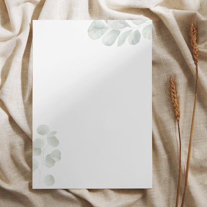 Briefpapier Set "Eukalyptus" + passende Umschläge