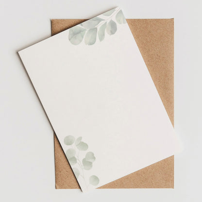 Briefpapier Set "Eukalyptus" + passende Umschläge
