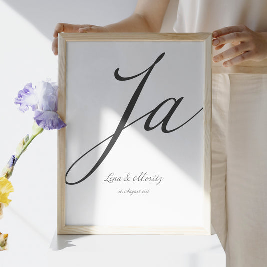 Personalisiertes Poster mit Eurem "Ja", Hochzeitsposter