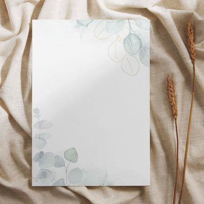 Briefpapier Set "Eukalyptus Aquarell" + passende Umschläge