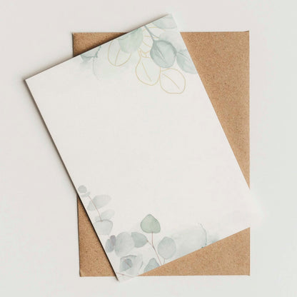 Briefpapier Set "Eukalyptus Aquarell" + passende Umschläge